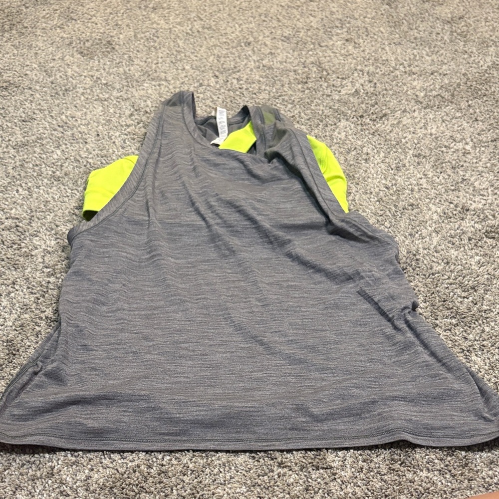 Lululemon Athletica Gray Tank Top with Green Accents